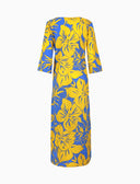 Kaftano lungo donna cotone fantasia fiori giallo - Gallo 1927 - Official Online Shop