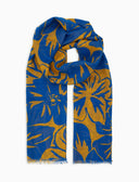 Sciarpa unisex cotone e lino fantasia fiori giallo - Gallo 1927 - Official Online Shop