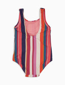 Costume intero bambina righe multicolor bianco - Gallo 1927 - Official Online Shop