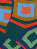 Calze corte donna cotone fantasia quadri concentrici verde - Gallo 1927 - Official Online Shop