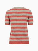 T-shirt girocollo donna cotone righe bicolore arancio - Gallo 1927 - Official Online Shop