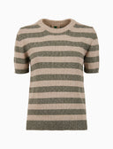 T-shirt girocollo donna cotone righe bicolore verde - Gallo 1927 - Official Online Shop