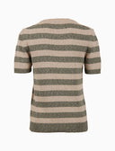 T-shirt girocollo donna cotone righe bicolore verde - Gallo 1927 - Official Online Shop
