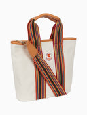 Mini tote bag donna in canvas di cotone tinta unita bianco - Gallo 1927 - Official Online Shop