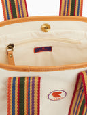 Mini tote bag donna in canvas di cotone tinta unita bianco - Gallo 1927 - Official Online Shop