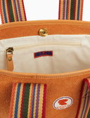Mini tote bag donna in canvas di cotone tinta unita arancio - Gallo 1927 - Official Online Shop