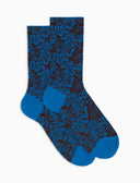 Calze corte donna cotone fantasia fiori azzurro - Gallo 1927 - Official Online Shop