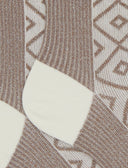 Calze corte donna cotone fantasia coste e rombi effetto scintillante beige - Gallo 1927 - Official Online Shop