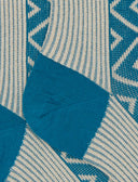 Calze corte donna cotone fantasia coste e rombi effetto scintillante azzurro - Gallo 1927 - Official Online Shop