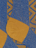 Calze corte donna cotone fantasia coste e rombi effetto scintillante giallo - Gallo 1927 - Official Online Shop