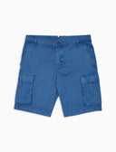 Bermuda cargo uomo cotone tinto capo tinta unita blu - Gallo 1927 - Official Online Shop