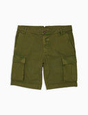 Bermuda cargo uomo cotone tinto capo tinta unita verde - Gallo 1927 - Official Online Shop