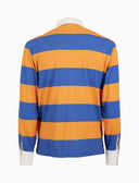 Polo rugby uomo cotone righe bicolore giallo e blu con inserti camicia - Gallo 1927 - Official Online Shop