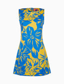Abito corto senza maniche donna cotone fantasia fiori giallo - Gallo 1927 - Official Online Shop