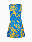 Abito corto senza maniche donna cotone fantasia fiori giallo - Gallo 1927 - Official Online Shop