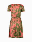 Abito corto con cintura maniche corte donna fantasia fiori rosa - Gallo 1927 - Official Online Shop