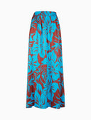 Gonna lunga donna fantasia fiori azzurro - Gallo 1927 - Official Online Shop