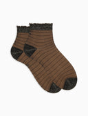 Calze cortissime donna effetto trasparenza con righina orizzontale nero - Gallo 1927 - Official Online Shop