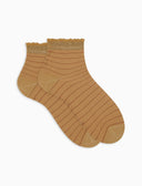 Calze cortissime donna effetto trasparenza con righina orizzontale giallo - Gallo 1927 - Official Online Shop