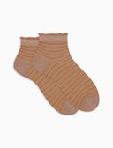 Calze cortissime donna effetto trasparenza con righina orizzontale rosa - Gallo 1927 - Official Online Shop