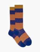 Calze corte donna cotone fantasia onde e fiori di loto blu - Gallo 1927 - Official Online Shop