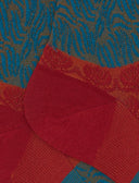 Calze corte donna cotone fantasia onde e fiori di loto rosso - Gallo 1927 - Official Online Shop