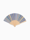 Ventaglio in legno unisex righe multicolor blu