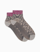 Calze cortissime donna viscosa fantasia broccato grigio - Gallo 1927 - Official Online Shop
