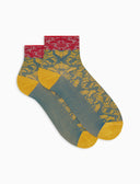 Calze cortissime donna viscosa fantasia broccato blu - Gallo 1927 - Official Online Shop