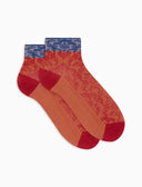 Calze cortissime donna viscosa fantasia broccato arancione - Gallo 1927 - Official Online Shop