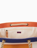 Borsa mare unisex in canvas di cotone fantasia quadri concentrici arancio - Gallo 1927 - Official Online Shop