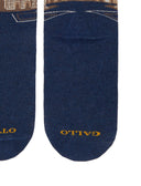 Calze corte uomo cotone blu fantasia Duomo di Milano - Gallo 1927 - Official Online Shop