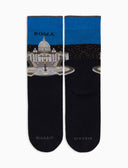 Calze corte uomo cotone blu fantasia Roma Piazza San Pietro - Gallo 1927 - Official Online Shop