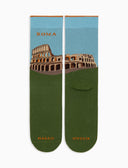 Calze corte uomo cotone verde fantasia Roma Colosseo - Gallo 1927 - Official Online Shop