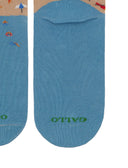 Calze corte donna cotone azzurro fantasia spiaggia di Forte dei Marmi - Gallo 1927 - Official Online Shop