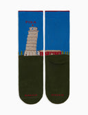 Calze corte donna cotone verde fantasia Torre di Pisa - Gallo 1927 - Official Online Shop