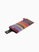 Porta occhiali unisex pelle martellata bordò righe multicolor - Gallo 1927 - Official Online Shop