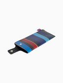 Porta occhiali unisex pelle martellata blu righe multicolor - Gallo 1927 - Official Online Shop