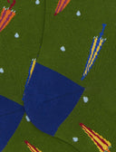 Calze lunghe donna cotone verde fantasia ombrelli colorati - Gallo 1927 - Official Online Shop
