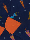 Calze corte donna cotone blu fantasia ombrelli colorati - Gallo 1927 - Official Online Shop