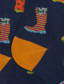 Calze lughe uomo cotone blu fantasia stivali da pioggia - Gallo 1927 - Official Online Shop