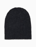Calotta bambino lana, seta e cashmere grigia a coste tinta unita - Gallo 1927 - Official Online Shop