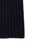 Calotta bambino lana, seta e cashmere blu a coste tinta unita - Gallo 1927 - Official Online Shop