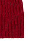 Calotta bambino lana, seta e cashmere rossa a coste tinta unita - Gallo 1927 - Official Online Shop