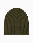 Calotta bambino lana, seta e cashmere verde a coste tinta unita - Gallo 1927 - Official Online Shop