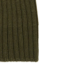 Calotta bambino lana, seta e cashmere verde a coste tinta unita - Gallo 1927 - Official Online Shop