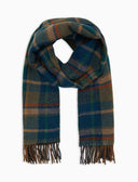 Sciarpa unisex double face lana verde fantasia geometrica - Gallo 1927 - Official Online Shop