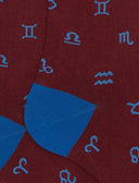 Calze lunghe uomo cotone bordò fantasia segni zodiacali - Gallo 1927 - Official Online Shop