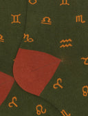 Calze lunghe uomo cotone verde fantasia segni zodiacali - Gallo 1927 - Official Online Shop