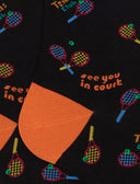 Calze lunghe uomo cotone nero fantasia tennis - Gallo 1927 - Official Online Shop